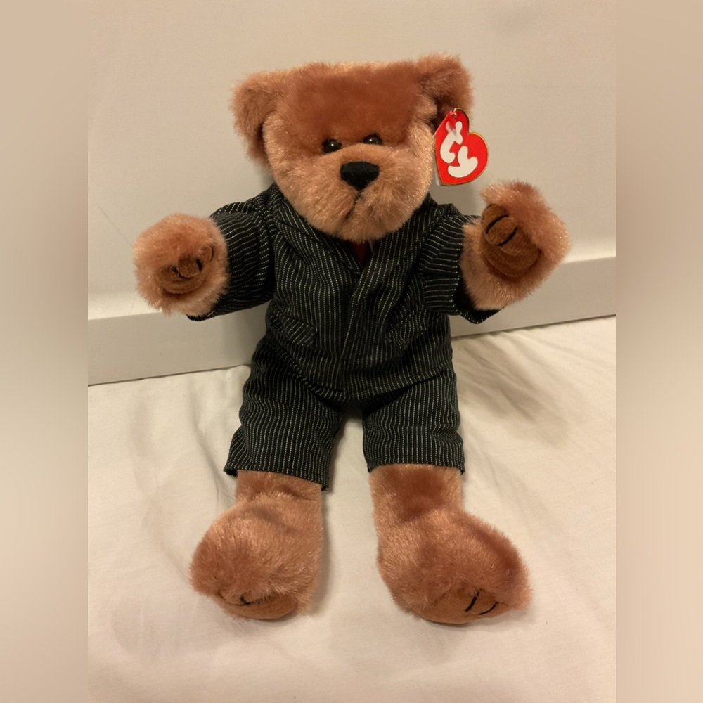 Ty “William” stuffed Attic Treasures teddy bear in suit & tie